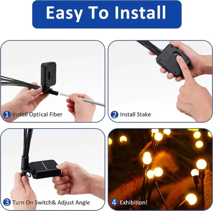 Solar-powered firefly ground lamp