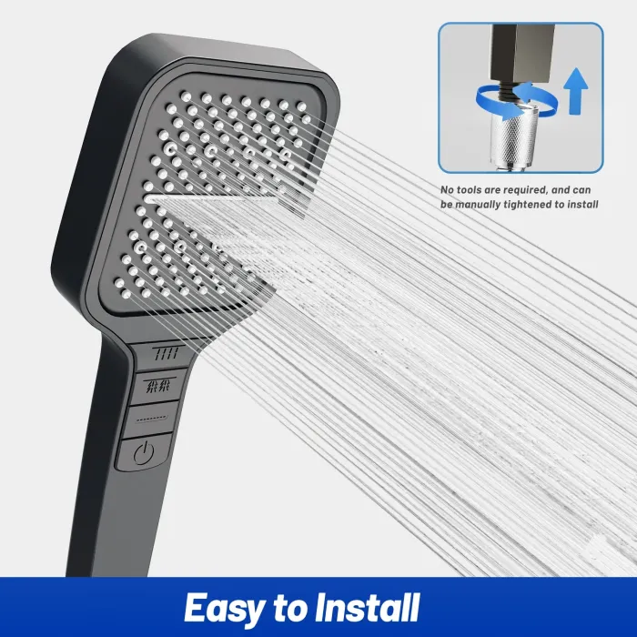 High-pressure handheld large panel shower head - with bracket