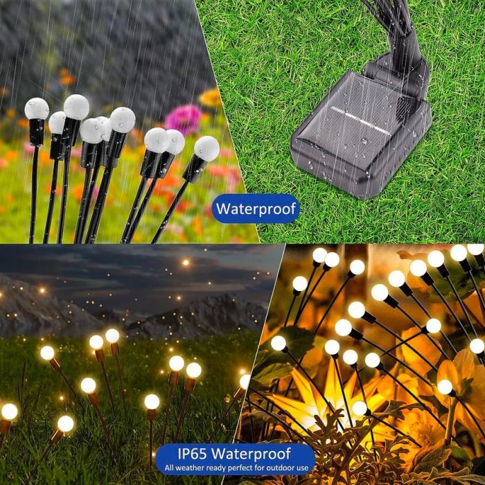 Solar-powered firefly ground lamp