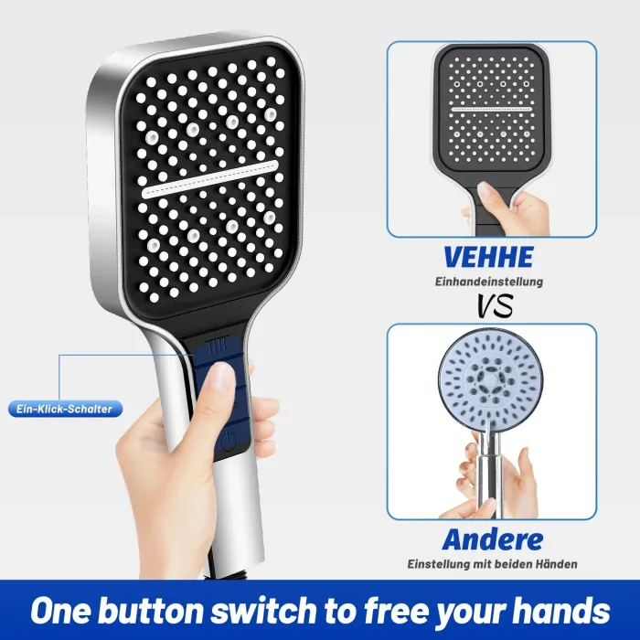 High-pressure handheld large panel shower head - with bracket