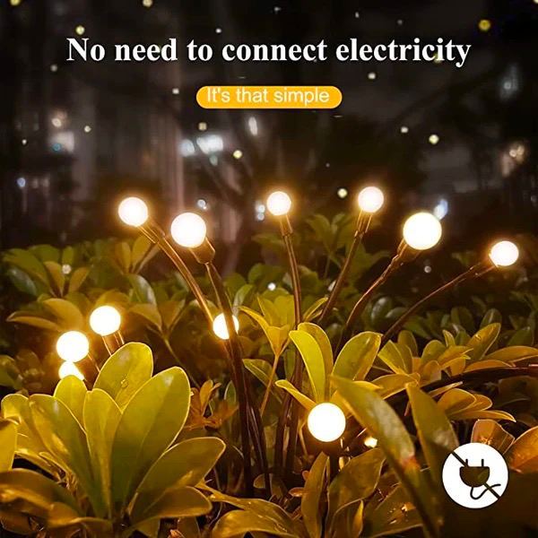 Solar-powered firefly ground lamp