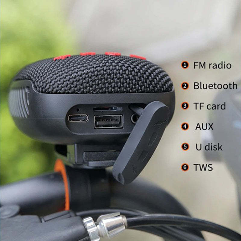 Bluetooth sports speaker for bicycles – IPX5 waterproof, TWS & MicroSD card support 🚴‍♂️🔊