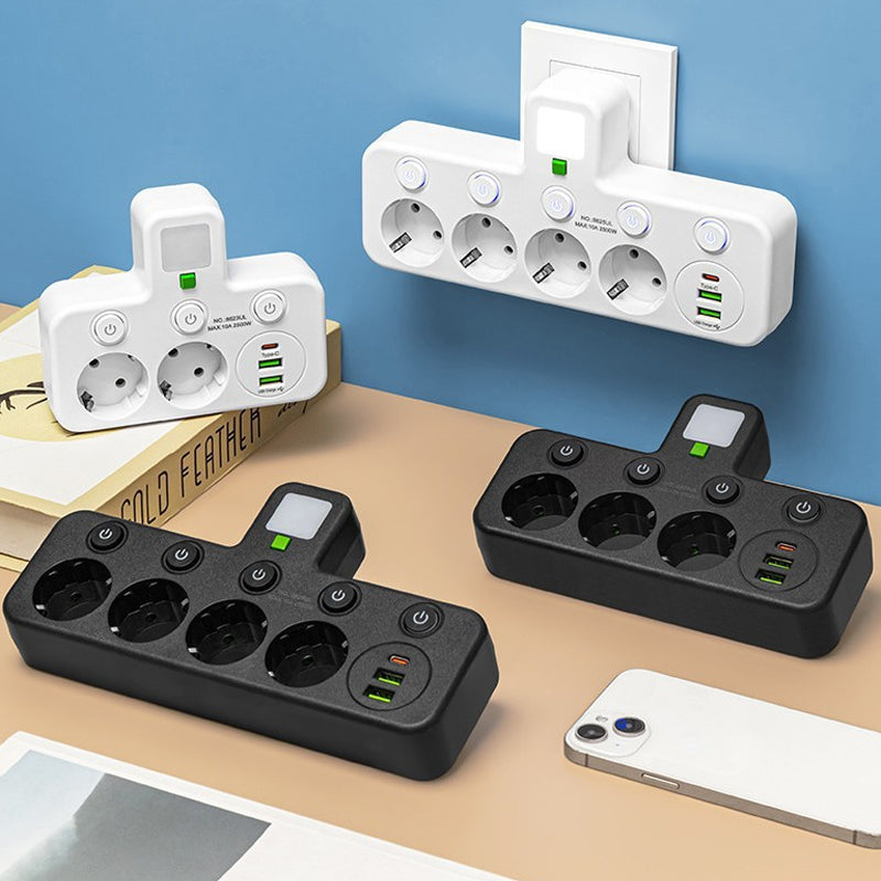 All-in-One Wall Outlet Extender with USB & Nightlight