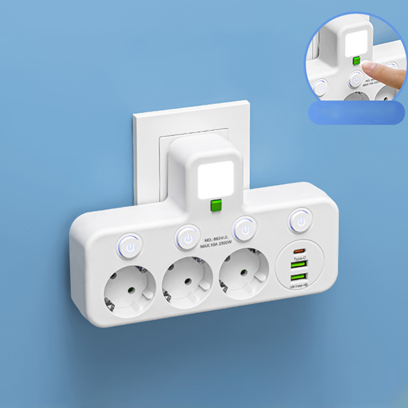 All-in-One Wall Outlet Extender with USB & Nightlight