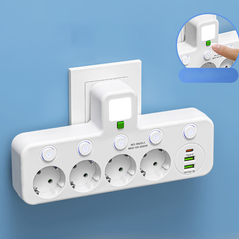 All-in-One Wall Outlet Extender with USB & Nightlight