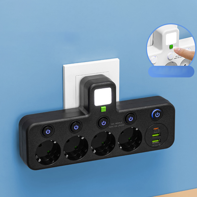All-in-One Wall Outlet Extender with USB & Nightlight