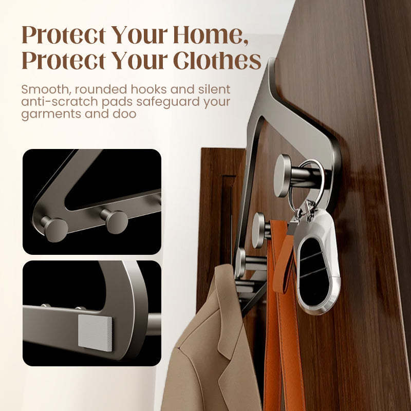 Drill-Free Over-the-Door 6-Hook Rack