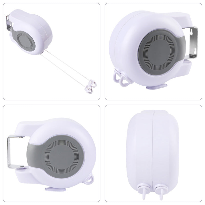 Invisible retractable clothesline with double line