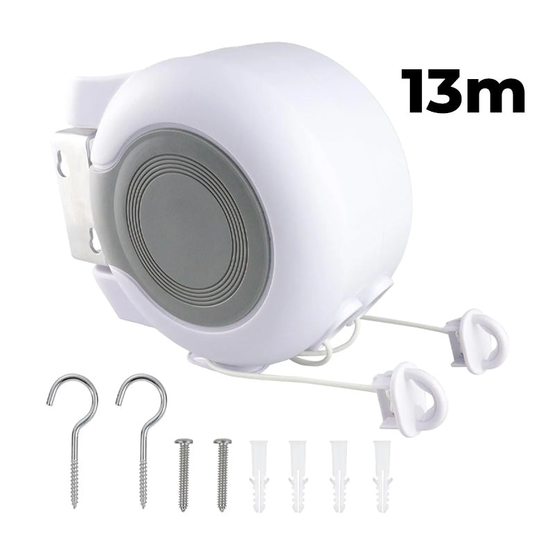 Invisible retractable clothesline with double line