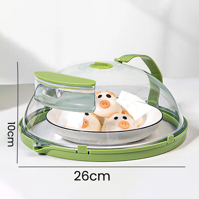 Clear Microwave Splatter Cover with Water Steamer and Handle