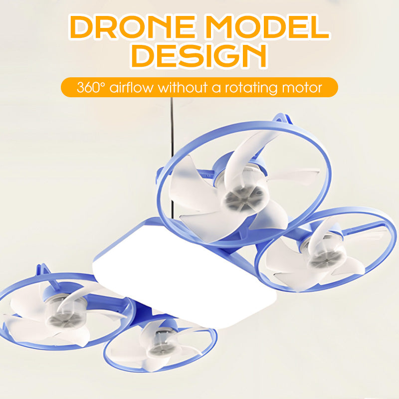 Adjustable speed drone fan ceiling light