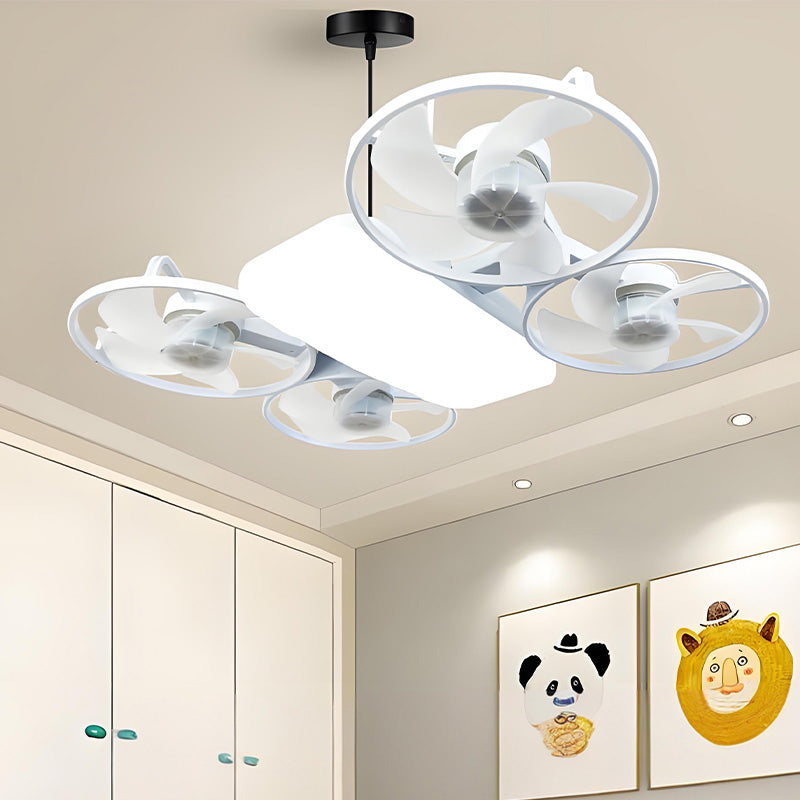 Adjustable speed drone fan ceiling light