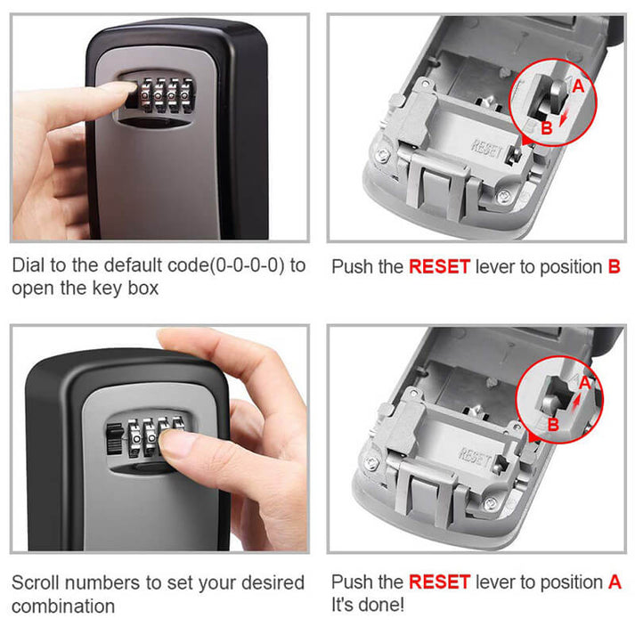 🔐 Wall‑Mount Resettable Combination Key Box – Rust‑Proof, Large Storage, Heavy‑Duty ✨