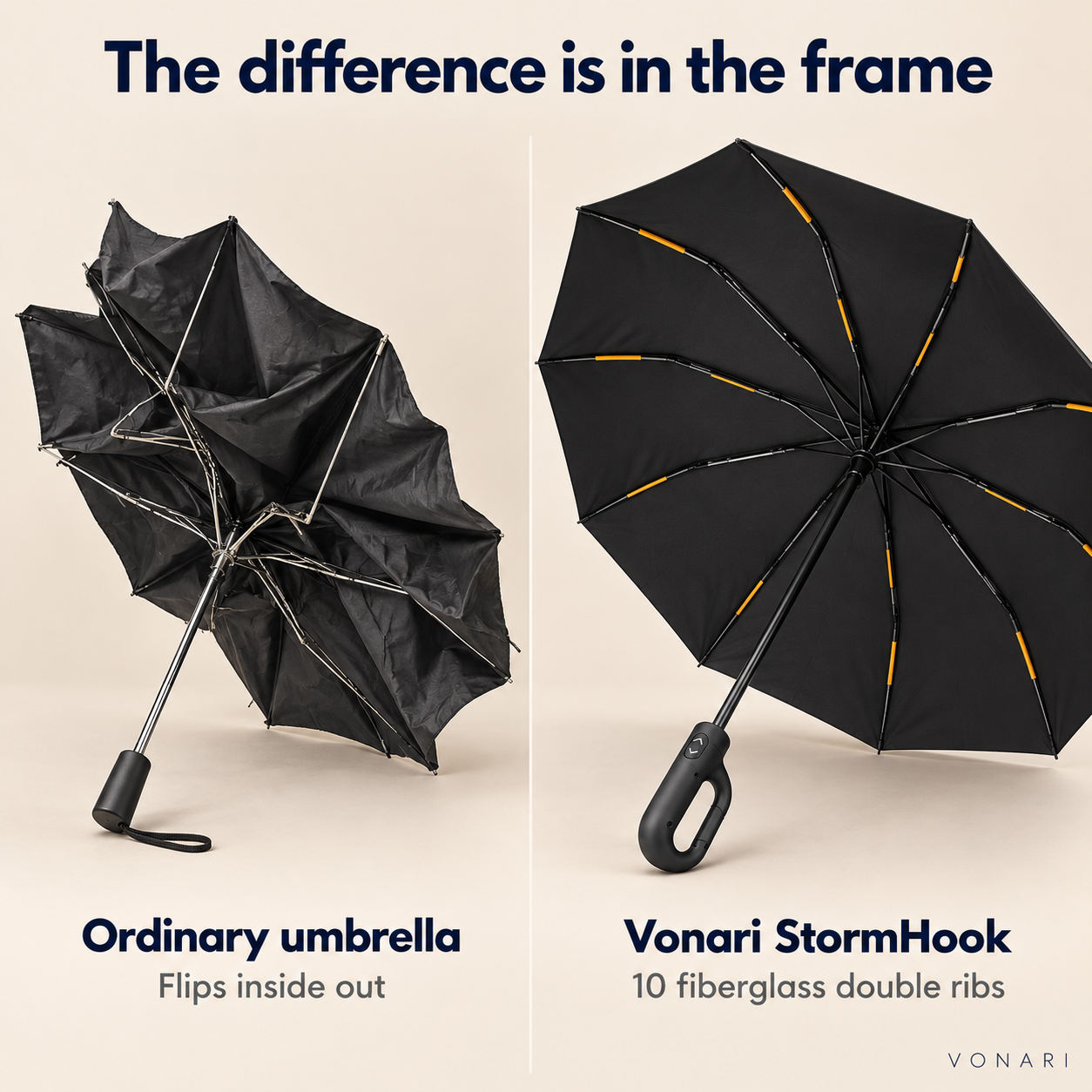 Fully Automatic Reverse Folding 2-in-1 Sun & Rain Umbrella, Black UV Protection Reflective Business Umbrella with Large Buckle