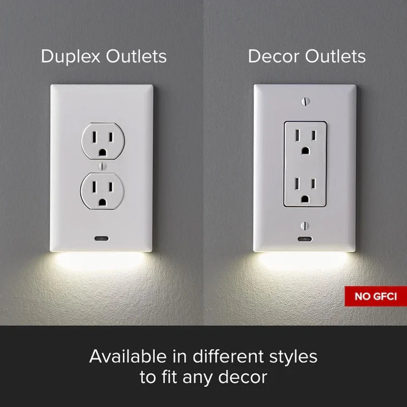 Outlet Cover with Integrated LED Night Light
