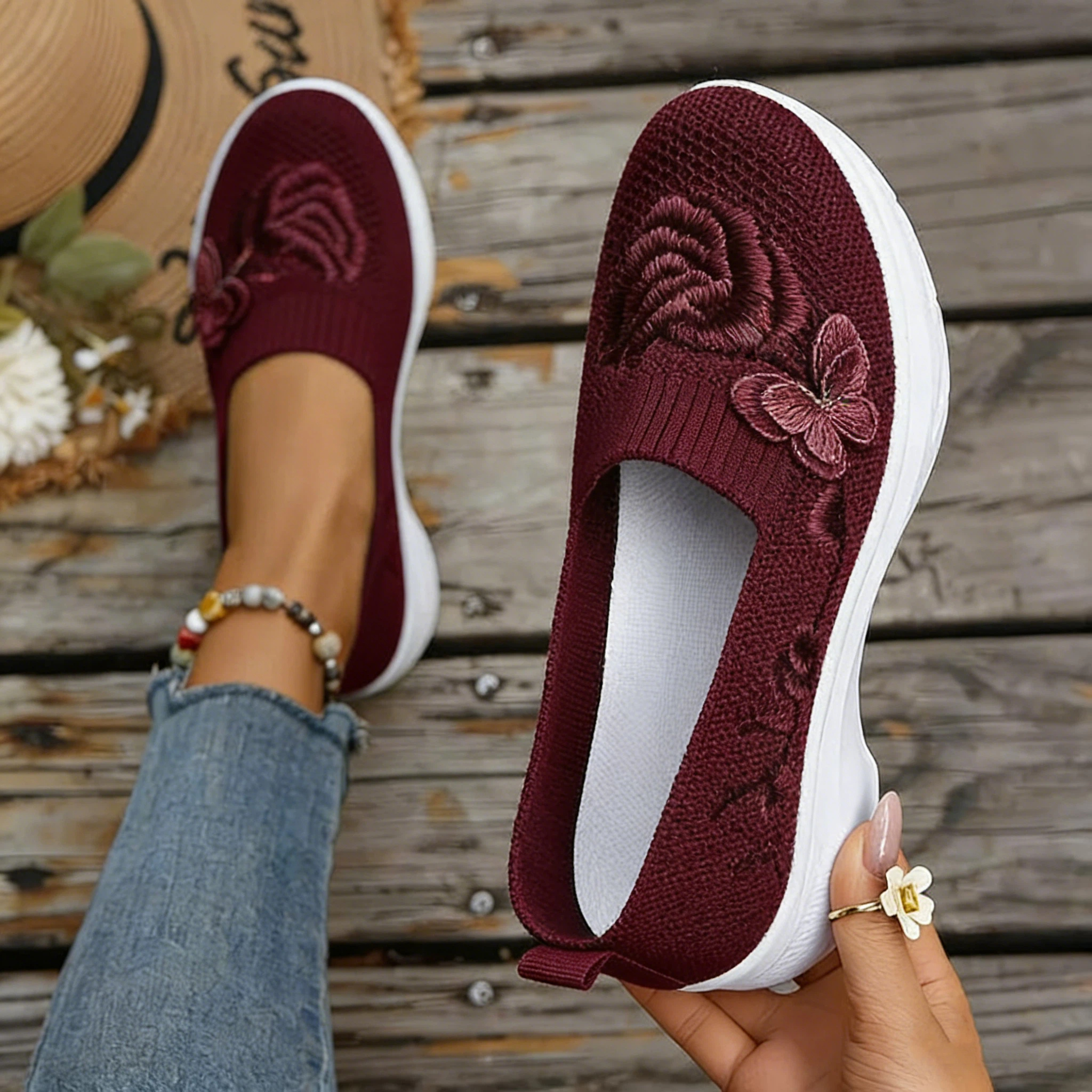 Women's Butterfly Embroidered Loafers（Buy 2 Free Shipping）