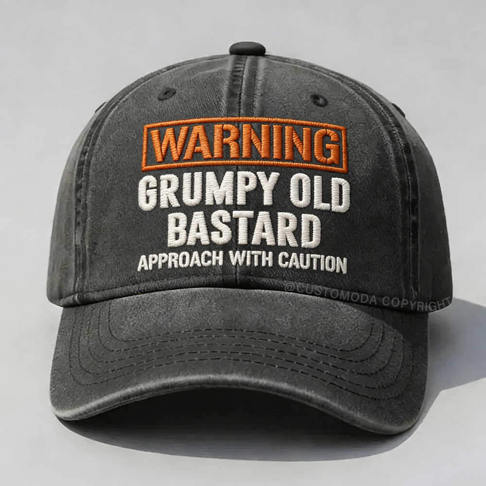 🏆Last Day Only $19.98❤Warning Grumpy Old Bastard Approach With Caution Embroidery Cap