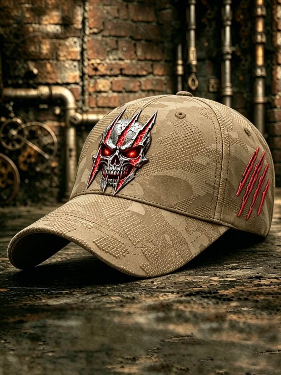 Retro Skull Art Printed Casual Baseball Cap