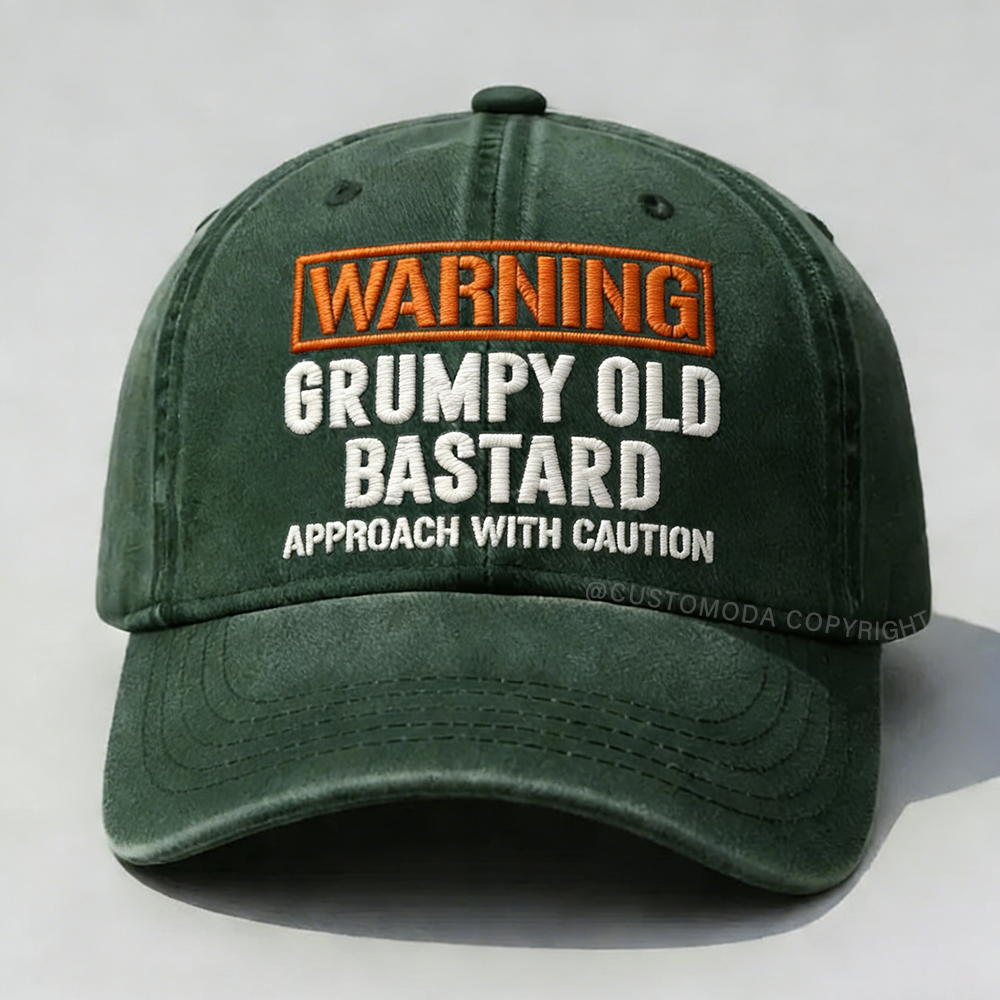 🏆Last Day Only $19.98❤Warning Grumpy Old Bastard Approach With Caution Embroidery Cap