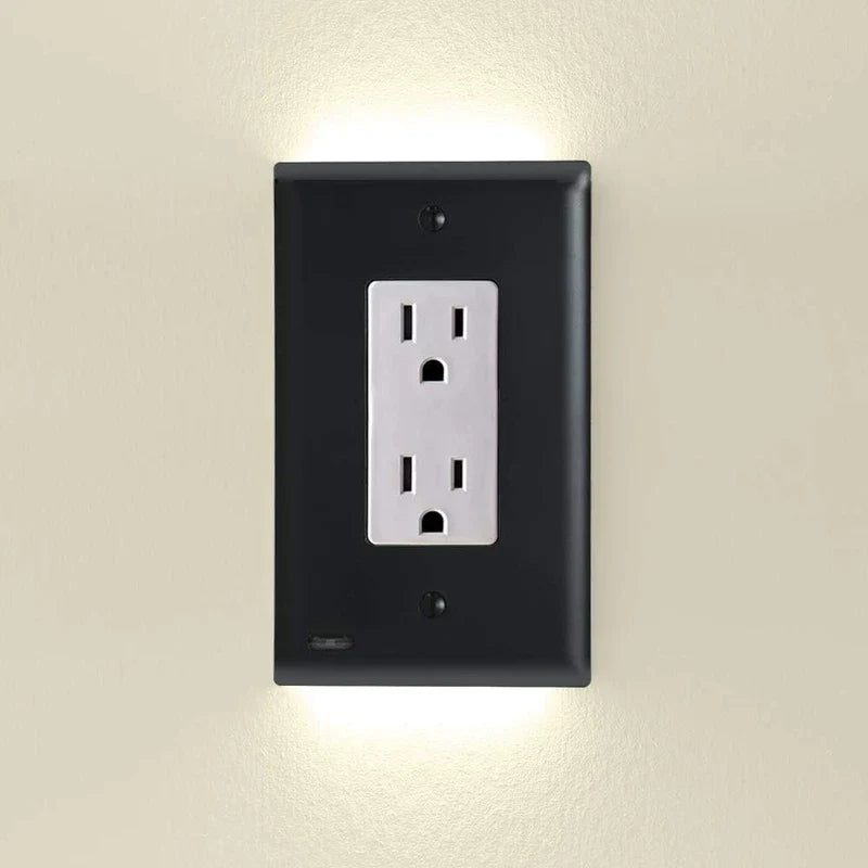 Outlet Cover with Integrated LED Night Light