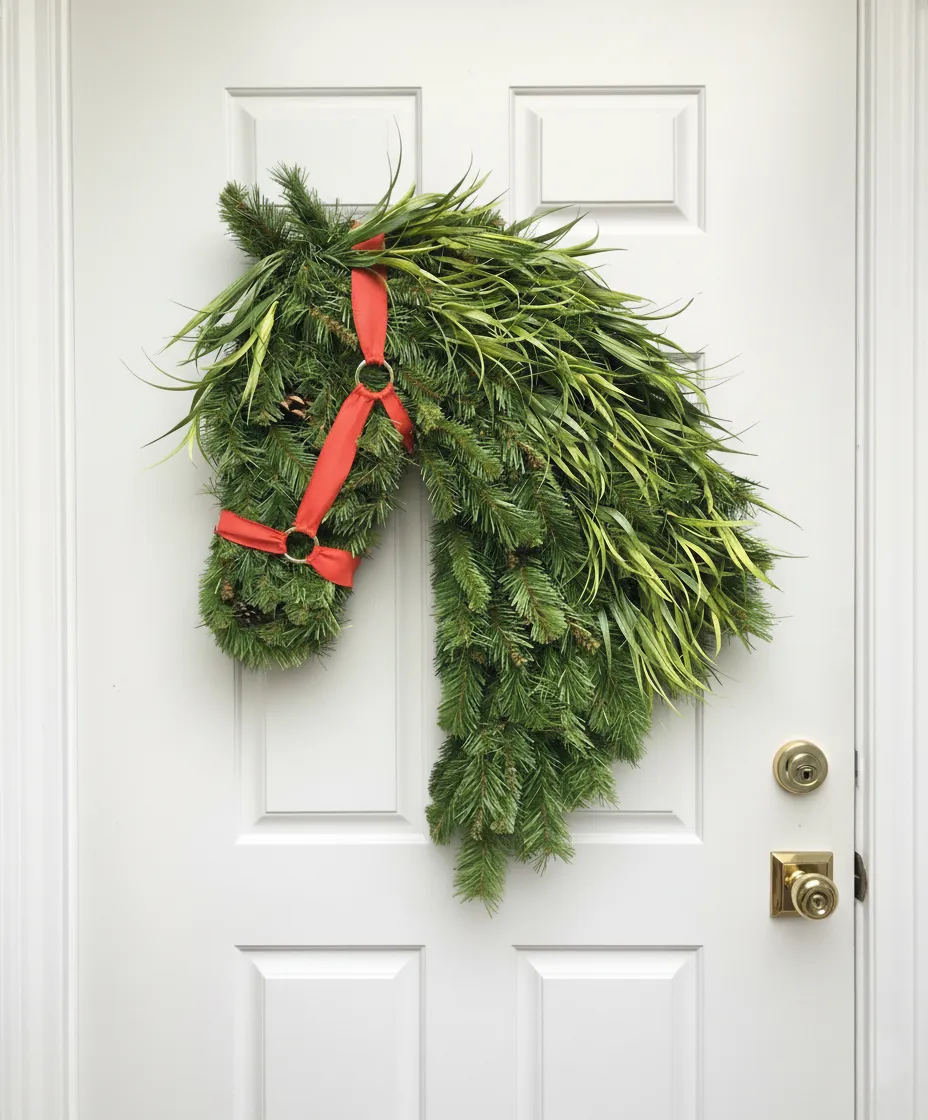🎄Christmas Early Bird Sale - 49%OFF🐴Horse Head Wreath for Front Door