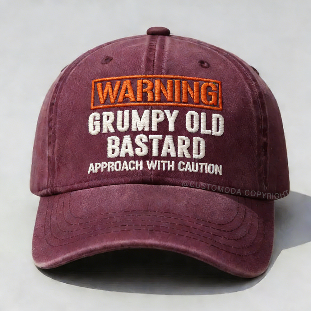 🏆Last Day Only $19.98❤Warning Grumpy Old Bastard Approach With Caution Embroidery Cap