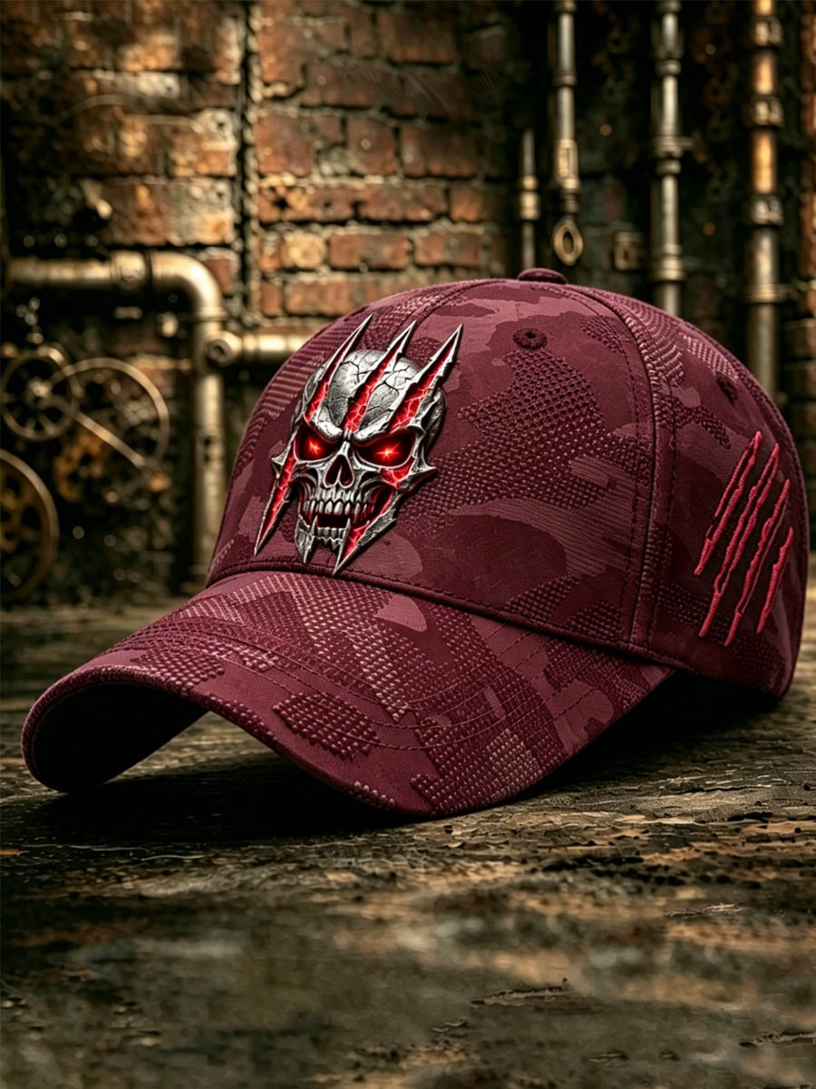 Retro Skull Art Printed Casual Baseball Cap