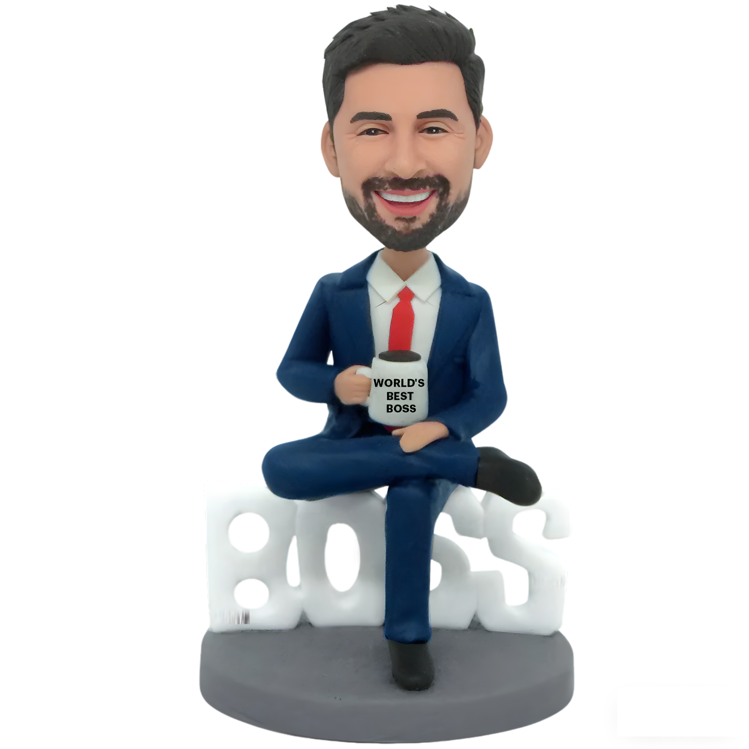 Custom WORLD BEST MALE BOSS Bobblehead Doll