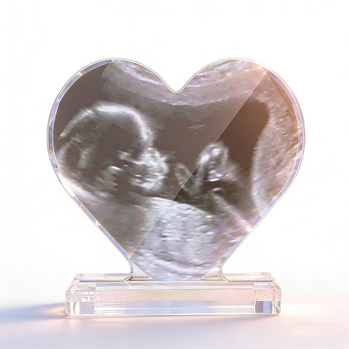 Custom Ultrasound Photo Heart Shaped Acrylic Plaque Gift for Expectant Mother