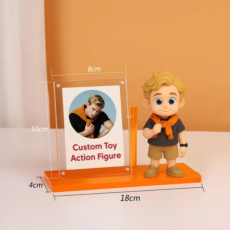 Custom 1 Person 3D Mini Figure with Colorful Base and Photo Personalized Toy Figure Birthday Gift (Production Time: 10-15 Business Days)