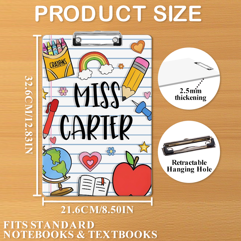 Custom Text Name Folder with Rainbow Stationery Design – Teacher's Day & Back to School Gift