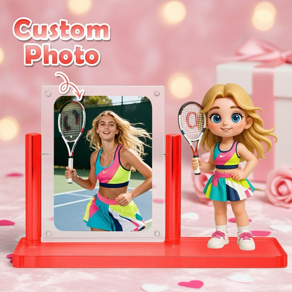 Custom 1 Person 3D Mini Figure with Colorful Base and Photo Personalized Toy Figure Birthday Gift (Production Time: 10-15 Business Days)