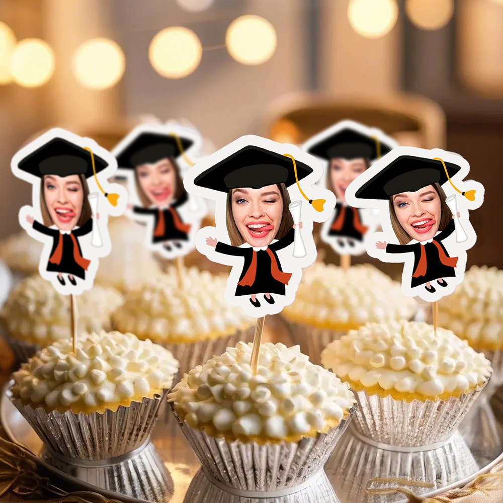 Personalized Graduation Cupcake Toppers 1 Piece Cake Decorations Party Favors Gift