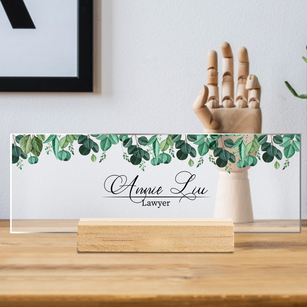 Personalized Acrylic Name Plate Office Desk Sign Position Plaque