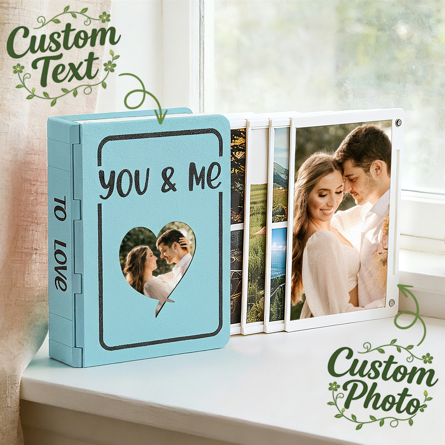 Custom Photo Album with 3D Printing Photo Books with Custom Covers and Spines Expandable Design