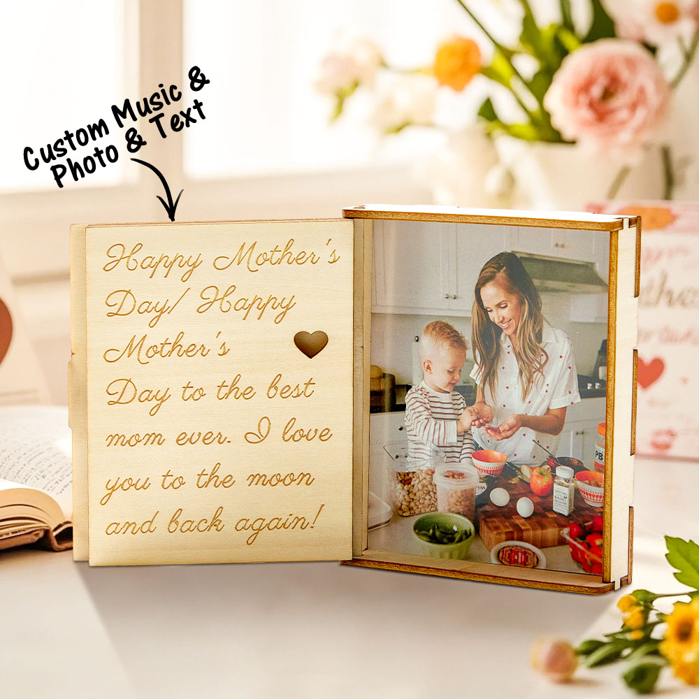 Best Music Gift Box for Girlfriend Custom Photo Music Box with Song or Your Voice Mother‘s Day Gift