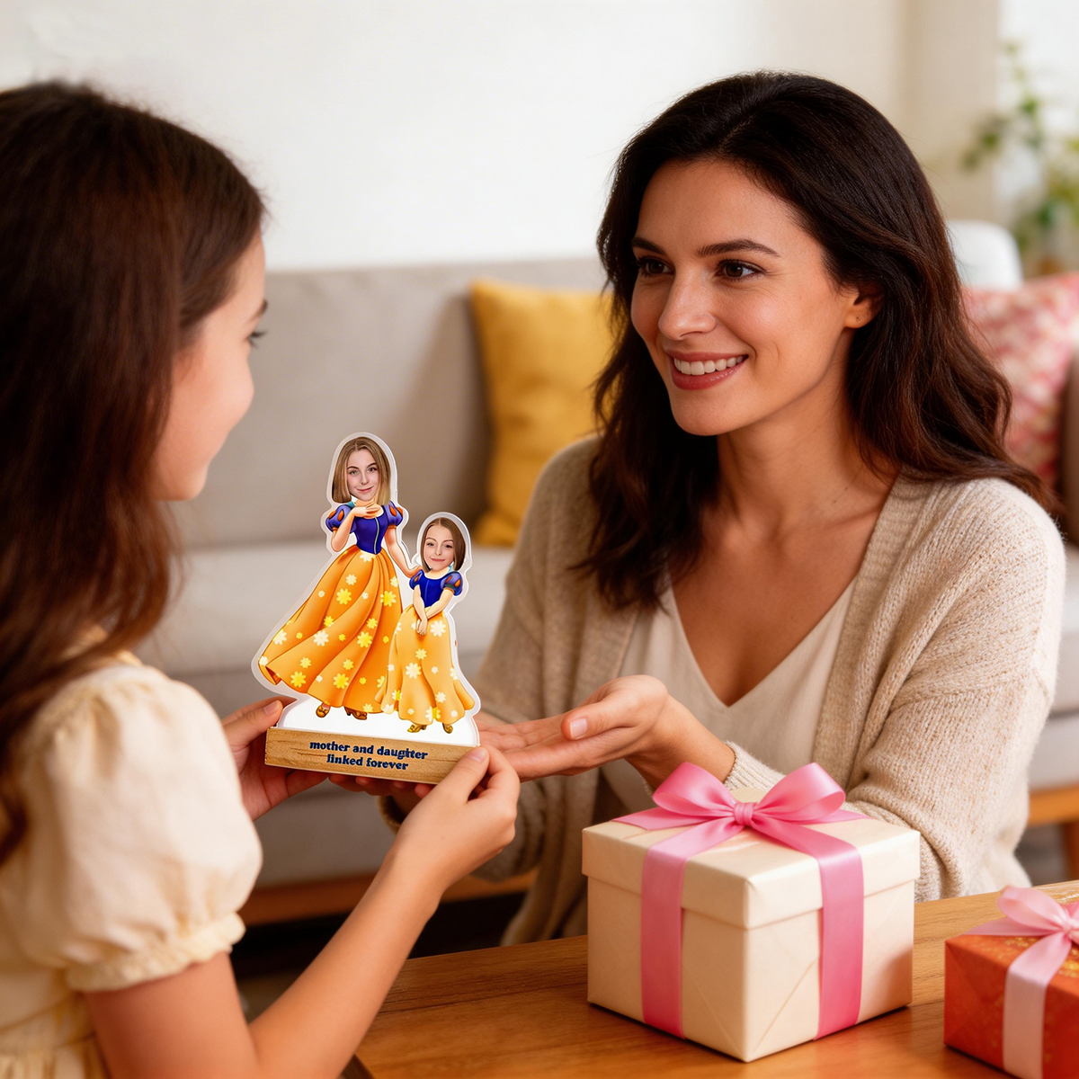 Personalized Face MiniMe Plaque Princess Mother and Daughter Desk Decor Gifts for Mom