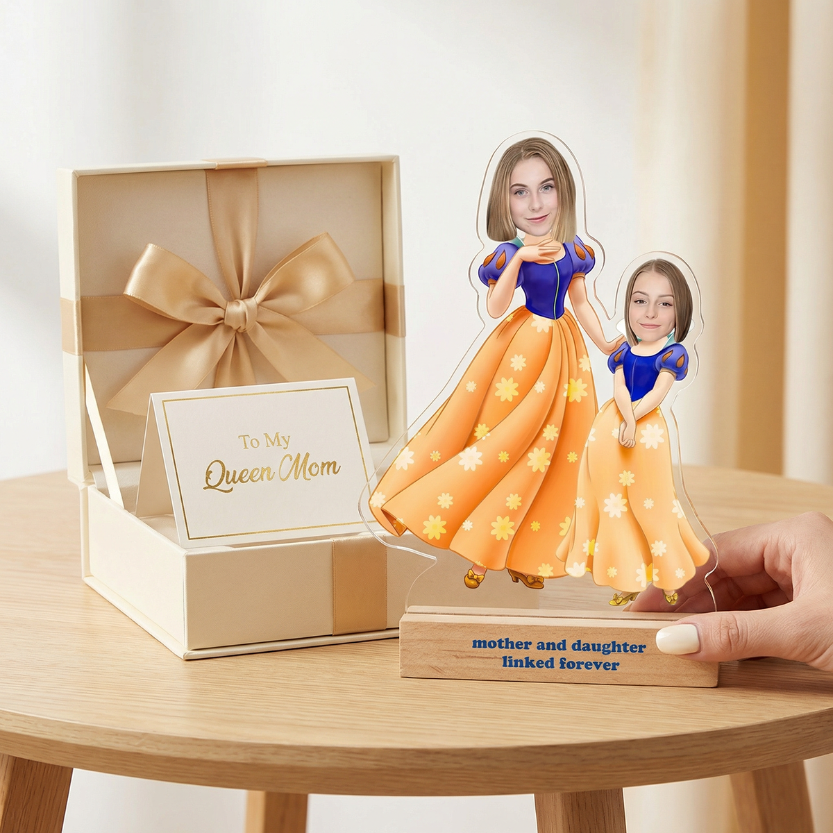Personalized Face MiniMe Plaque Princess Mother and Daughter Desk Decor Gifts for Mom