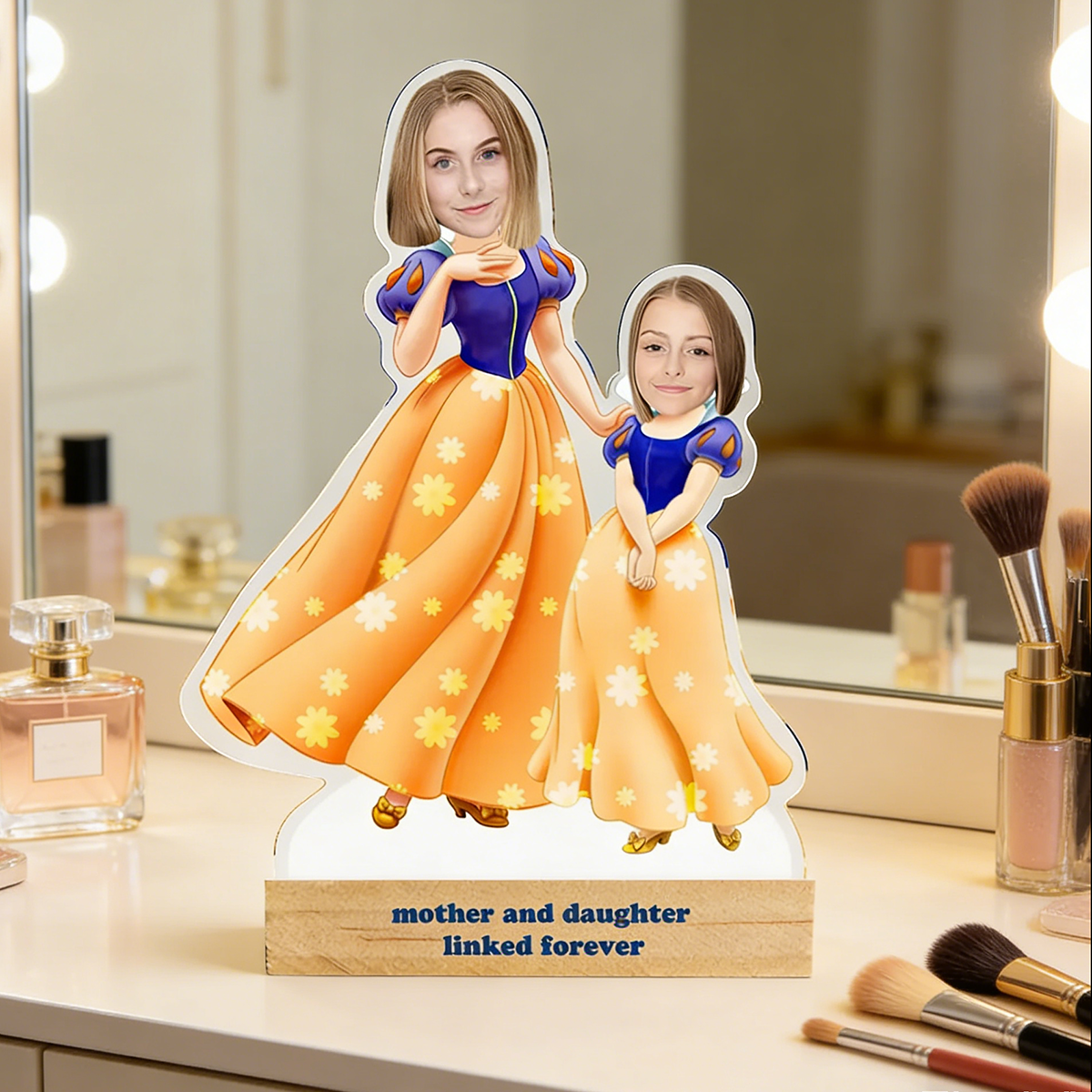 Personalized Face MiniMe Plaque Princess Mother and Daughter Desk Decor Gifts for Mom