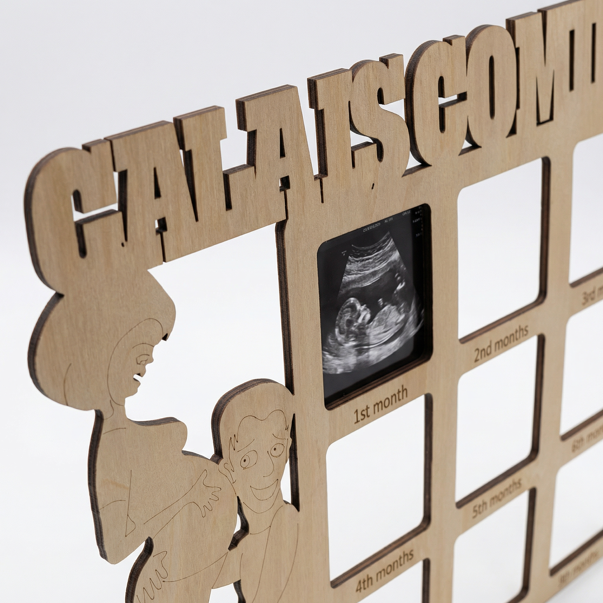 Personalized Pregnancy Photo Journal Plaque Custom Baby Due Date Calendar Sign Gift for Expecting Mom