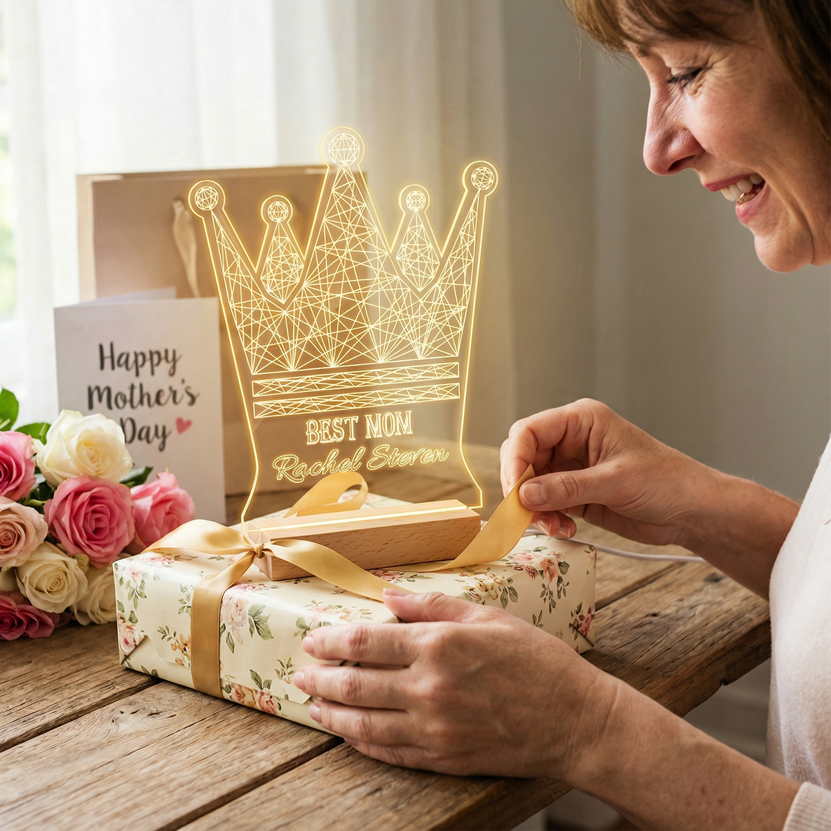Queen Crown Personalised Night Light Best Mom Gift Mothers Day Gift Crown Led Lights