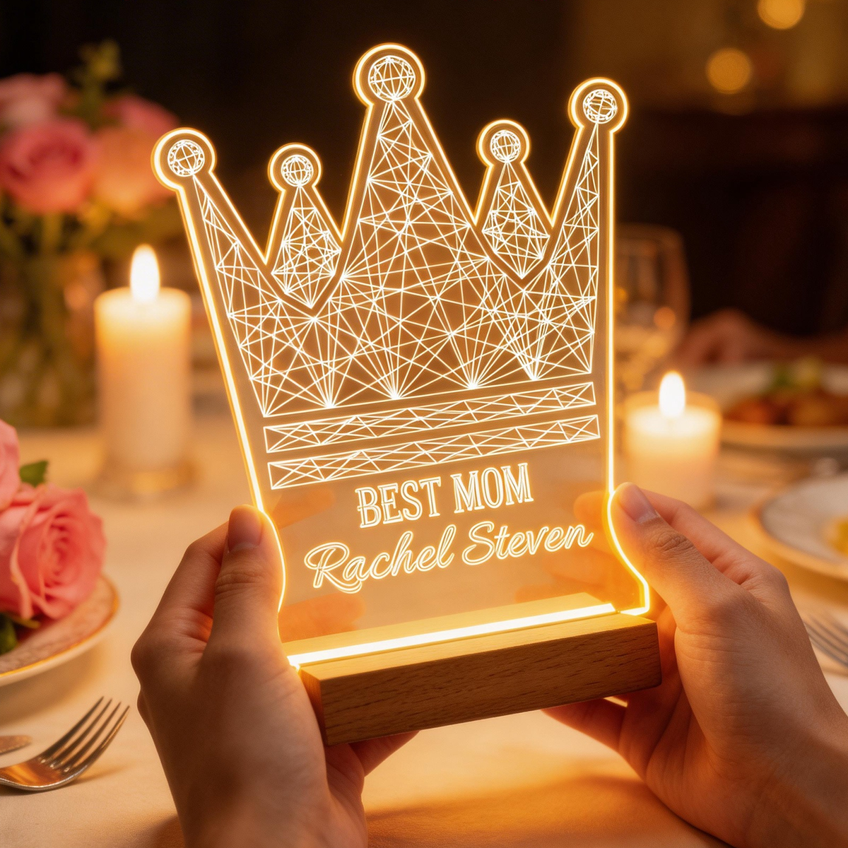 Queen Crown Personalised Night Light Best Mom Gift Mothers Day Gift Crown Led Lights