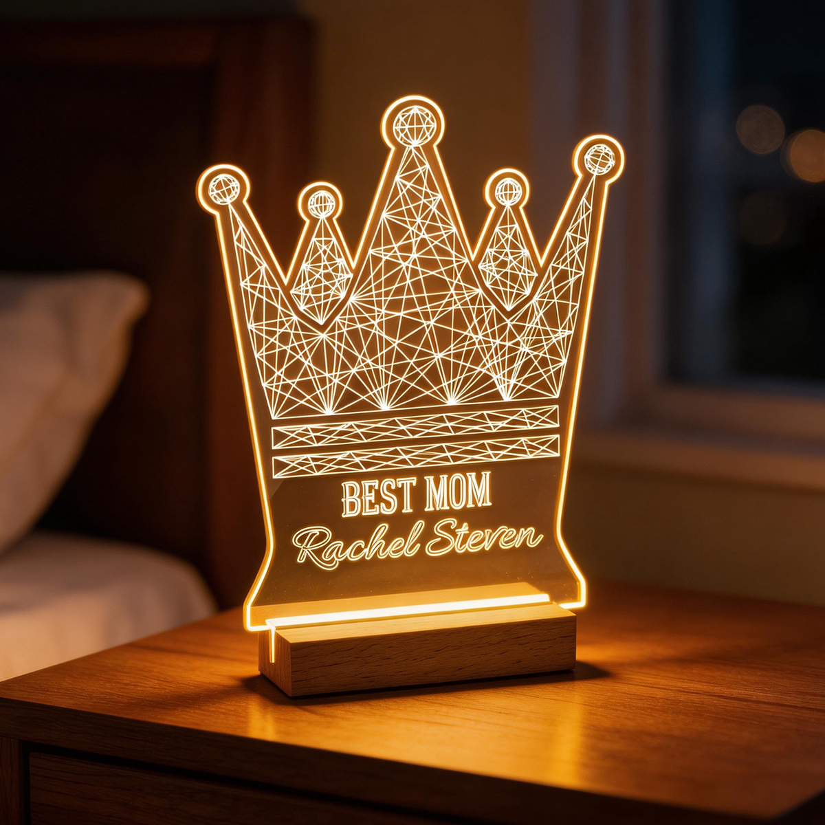 Queen Crown Personalised Night Light Best Mom Gift Mothers Day Gift Crown Led Lights