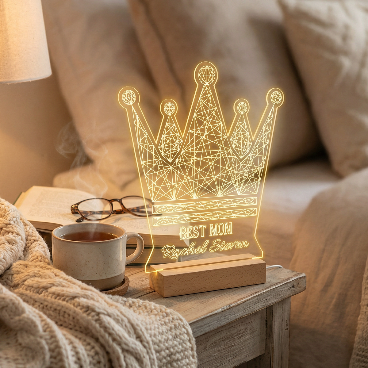 Queen Crown Personalised Night Light Best Mom Gift Mothers Day Gift Crown Led Lights
