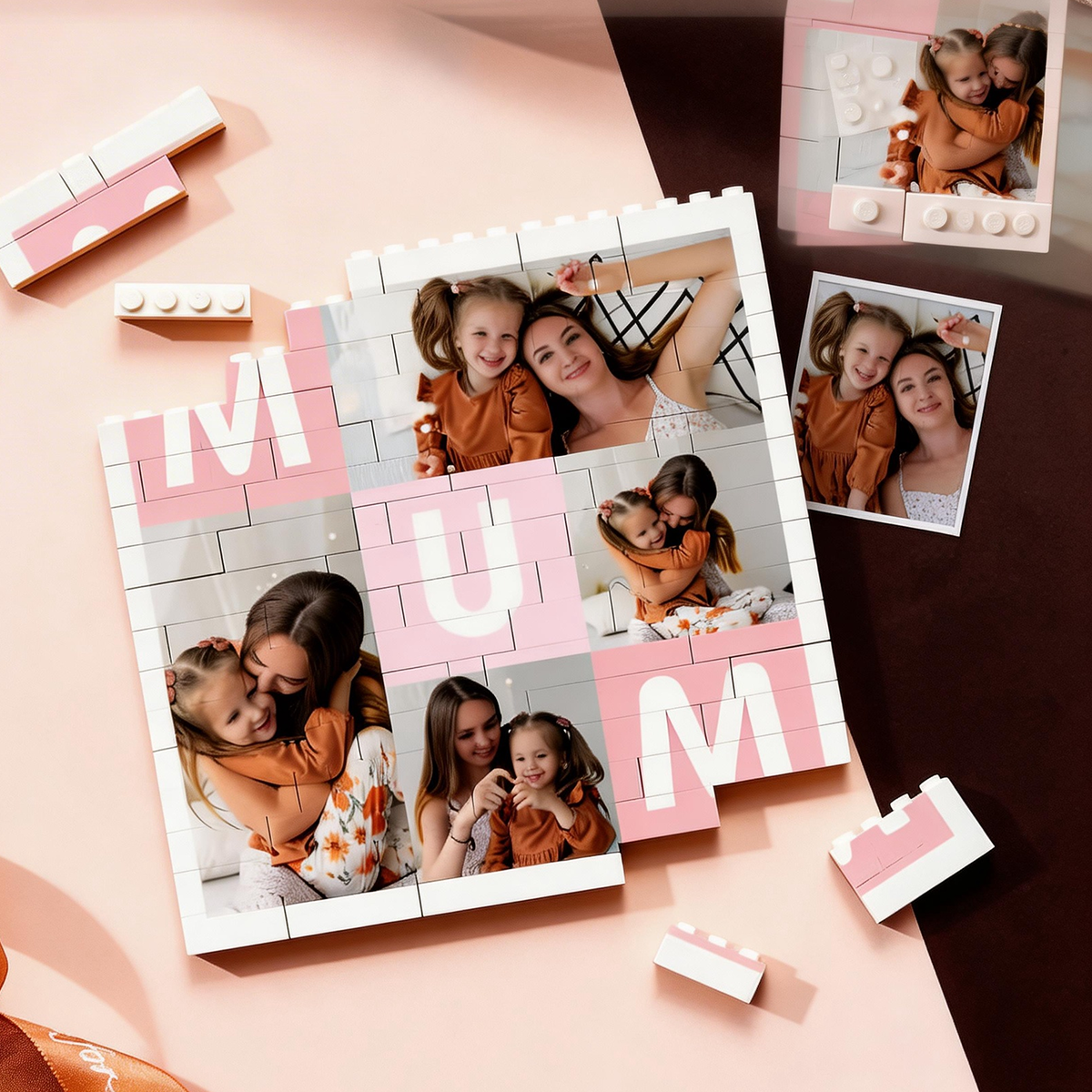 Custom Building Block Puzzle Square Photo Brick Mother's Day Gift for Mum