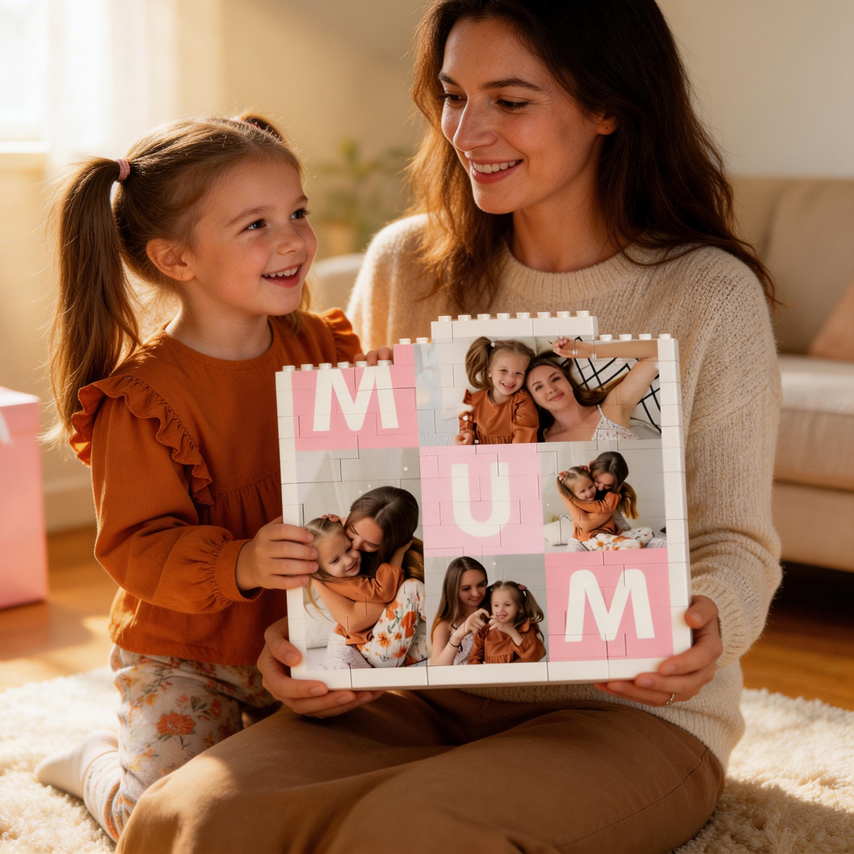 Custom Building Block Puzzle Square Photo Brick Mother's Day Gift for Mum