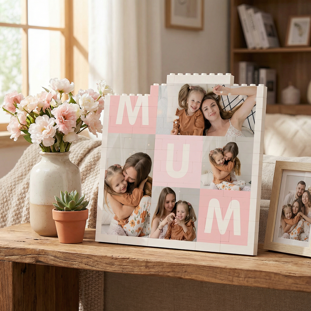 Custom Building Block Puzzle Square Photo Brick Mother's Day Gift for Mum