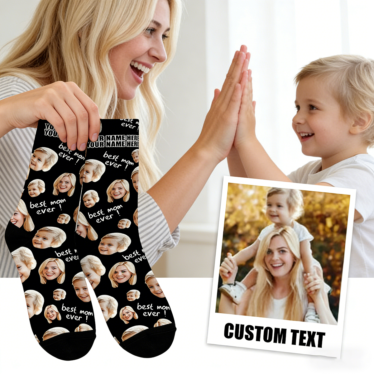 Custom Photo Socks Gifts For Mother Best Mom Ever