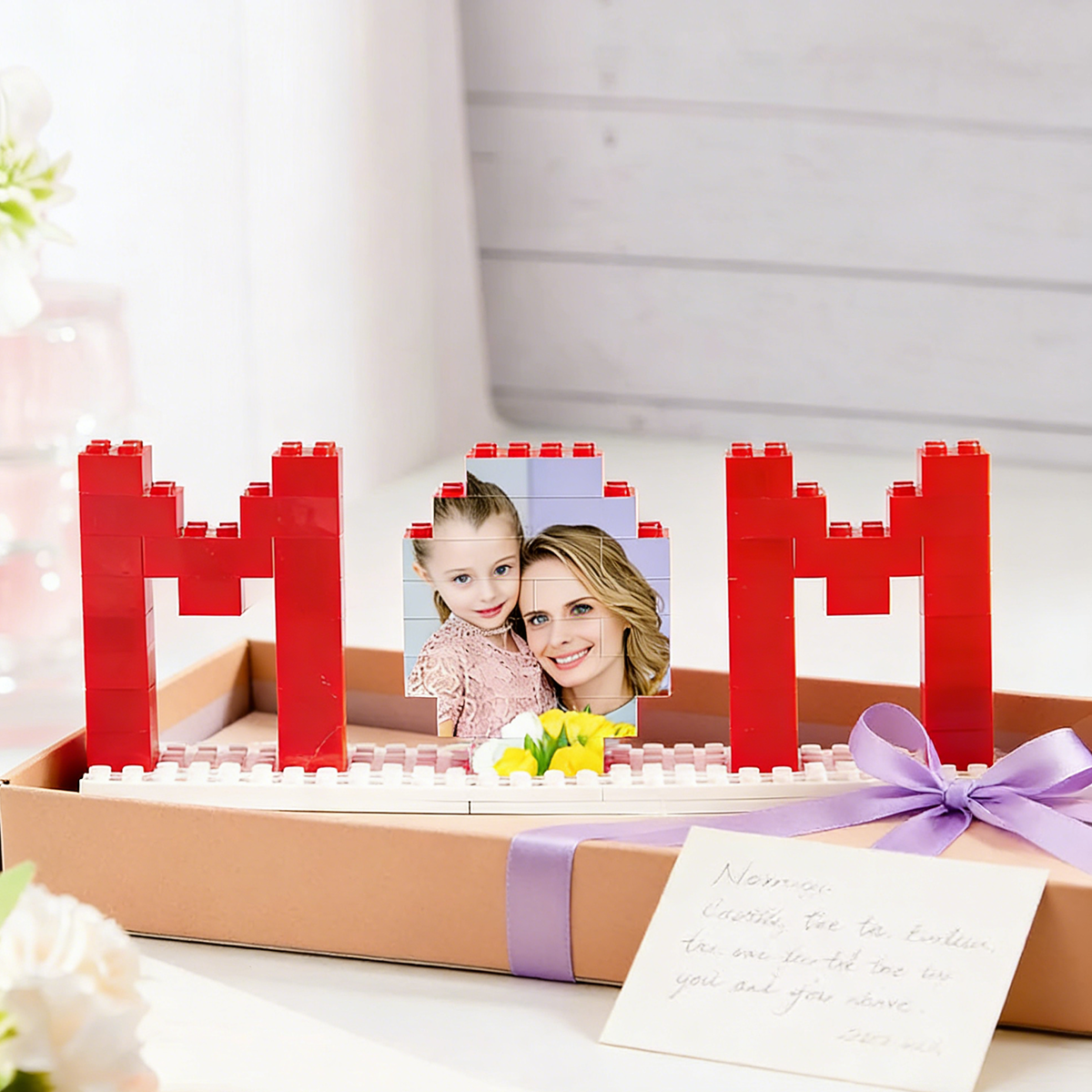 Custom Building Brick Photo Block Personalised MOM Brick Puzzles Mother's Day Gifts