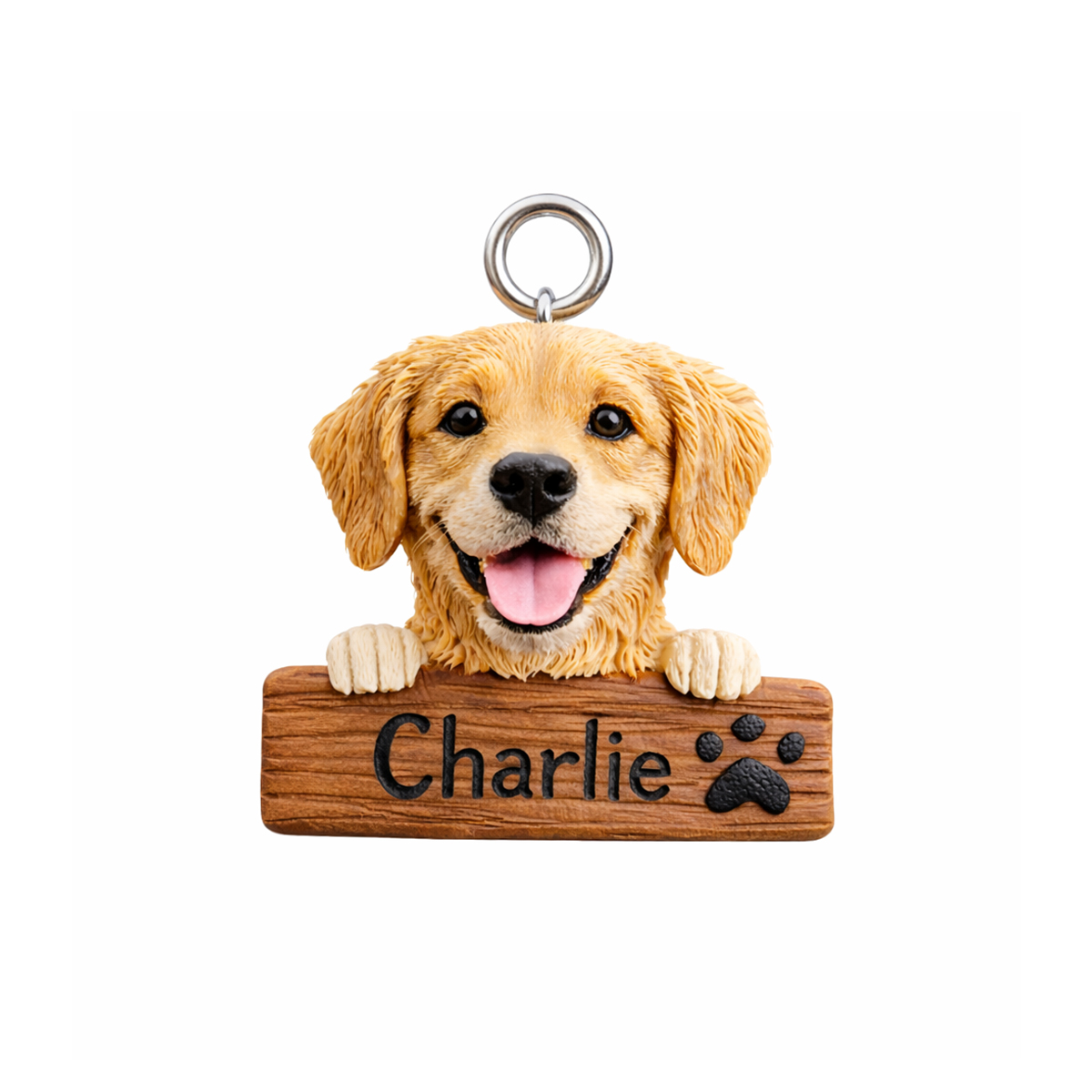 Personalized Dog Keychain with Name – Custom Pet Face Keyring, Cute Dog Lover Gift